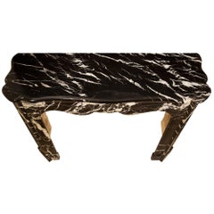 Chemine franaise du 19me sicle en marbre ancien de style Louis XV St. Noir