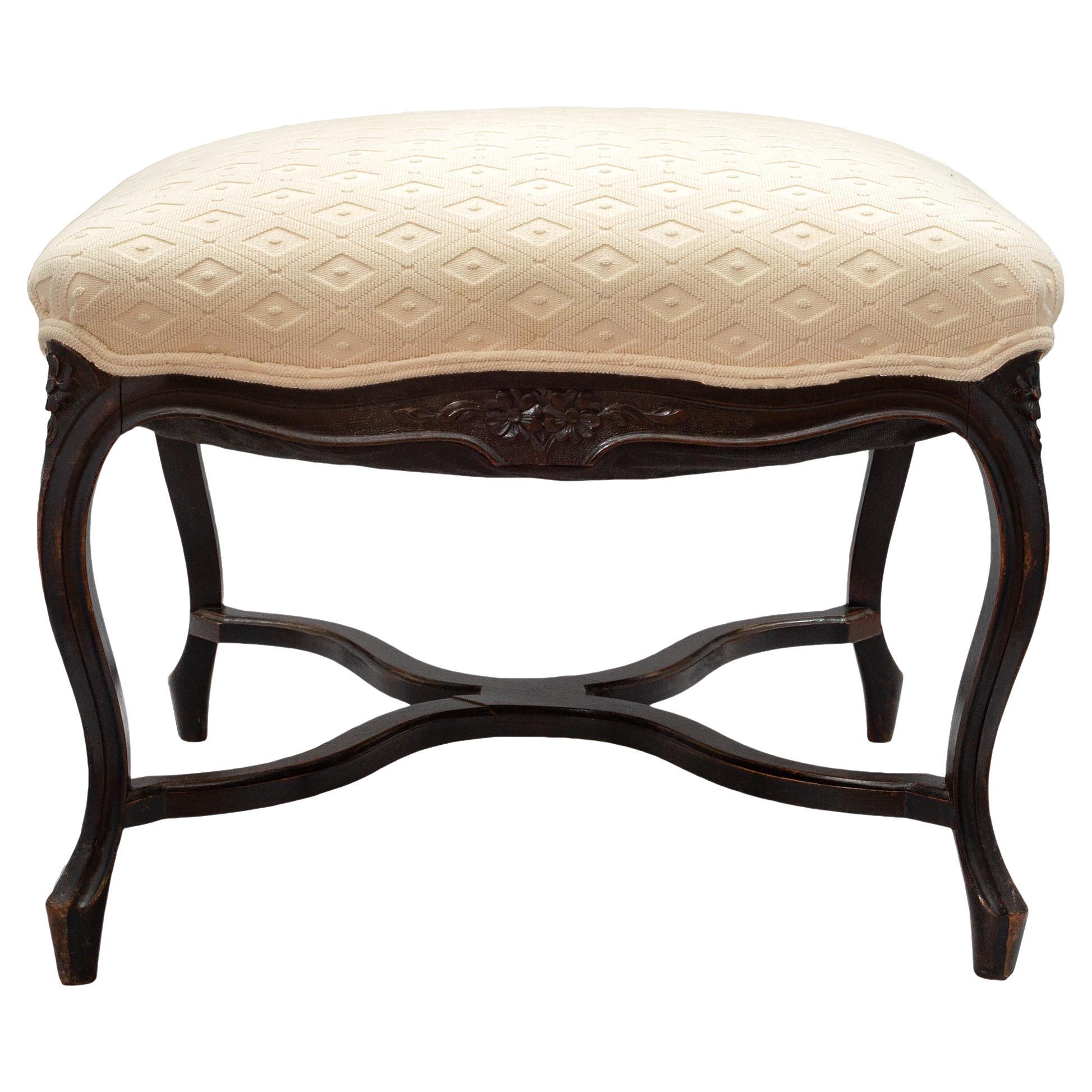 French 19th Century Louis XV St. Oak Stool For Sale