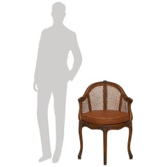 French 19th century Louis XV st. Oak vanity/desk chair