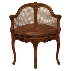 French 19th century Louis XV st. Oak vanity/desk chair