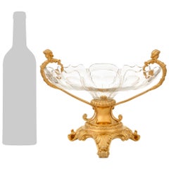French 19th century Louis XV st. Ormolu and Baccarat Crystal centerpiece