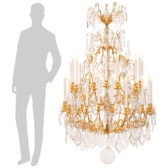 French 19th century Louis XV st. Ormolu and Baccarat Crystal chandelier.