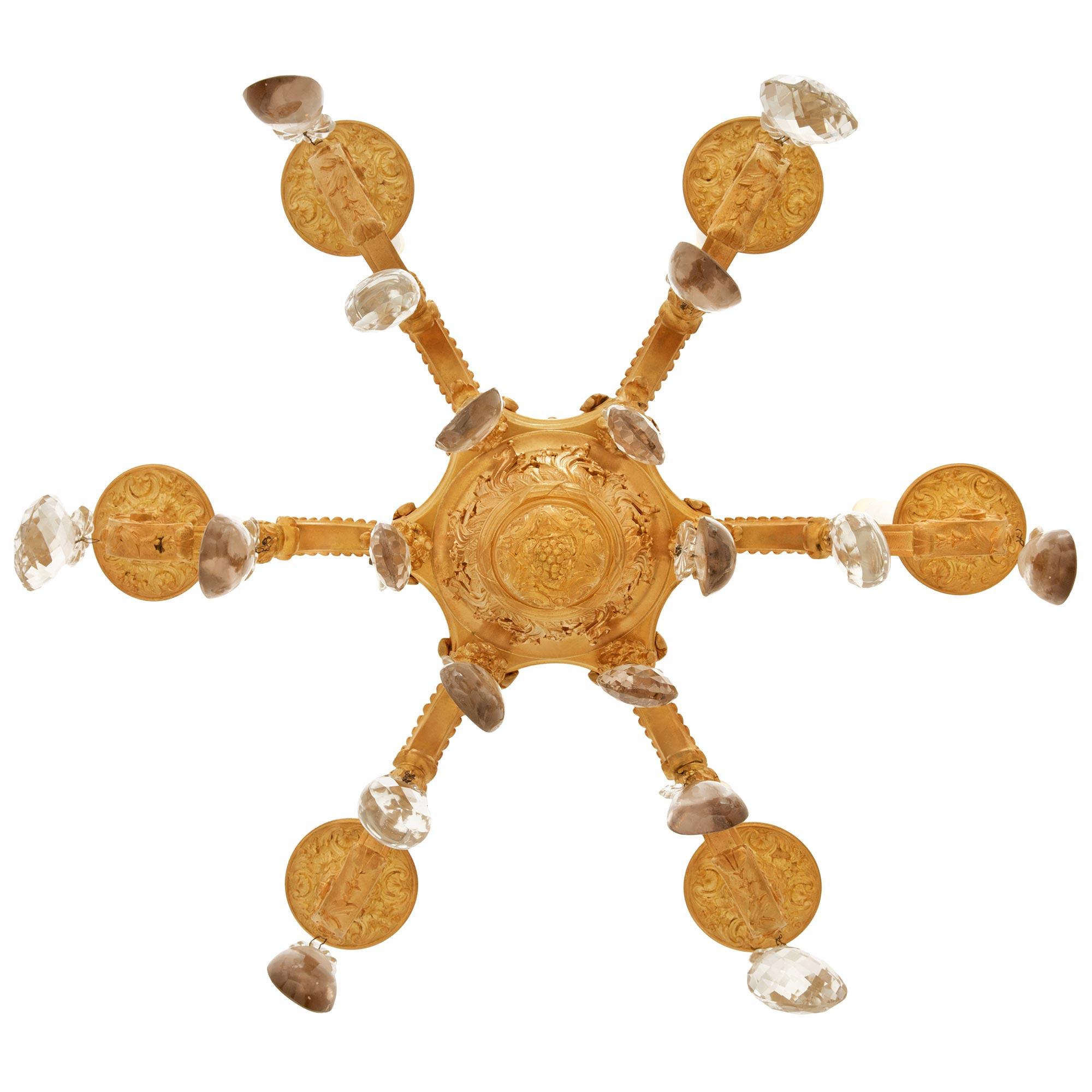 Französischer Kronleuchter aus Ormolu und Baccarat-Kristall aus dem 19. im Angebot 3