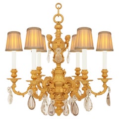 French 19th century Louis XV st. Ormolu and Baccarat Crystal chandelier