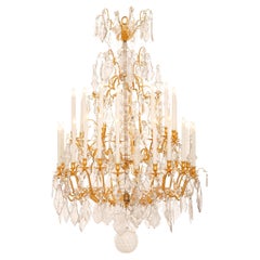 French 19th century Louis XV st. Ormolu and Baccarat Crystal chandelier.