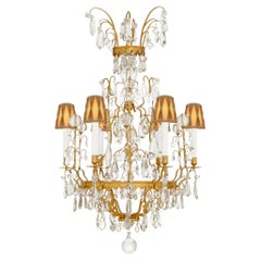 French 19th century Louis XV st. Ormolu and Baccarat Crystal chandelier