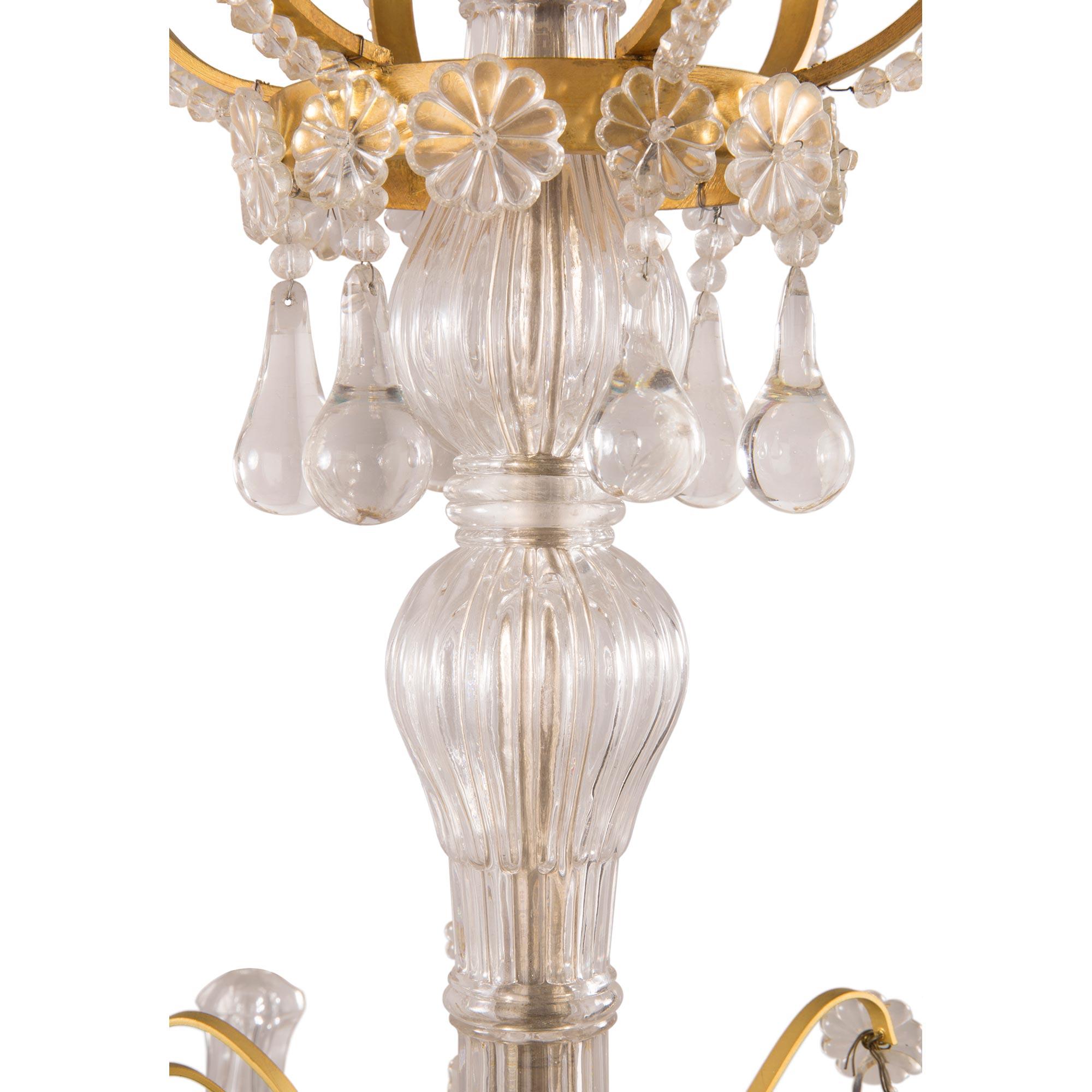 French 19th Century Louis XV St. Ormolu and Crystal Twelve-Light Chandelier For Sale 1