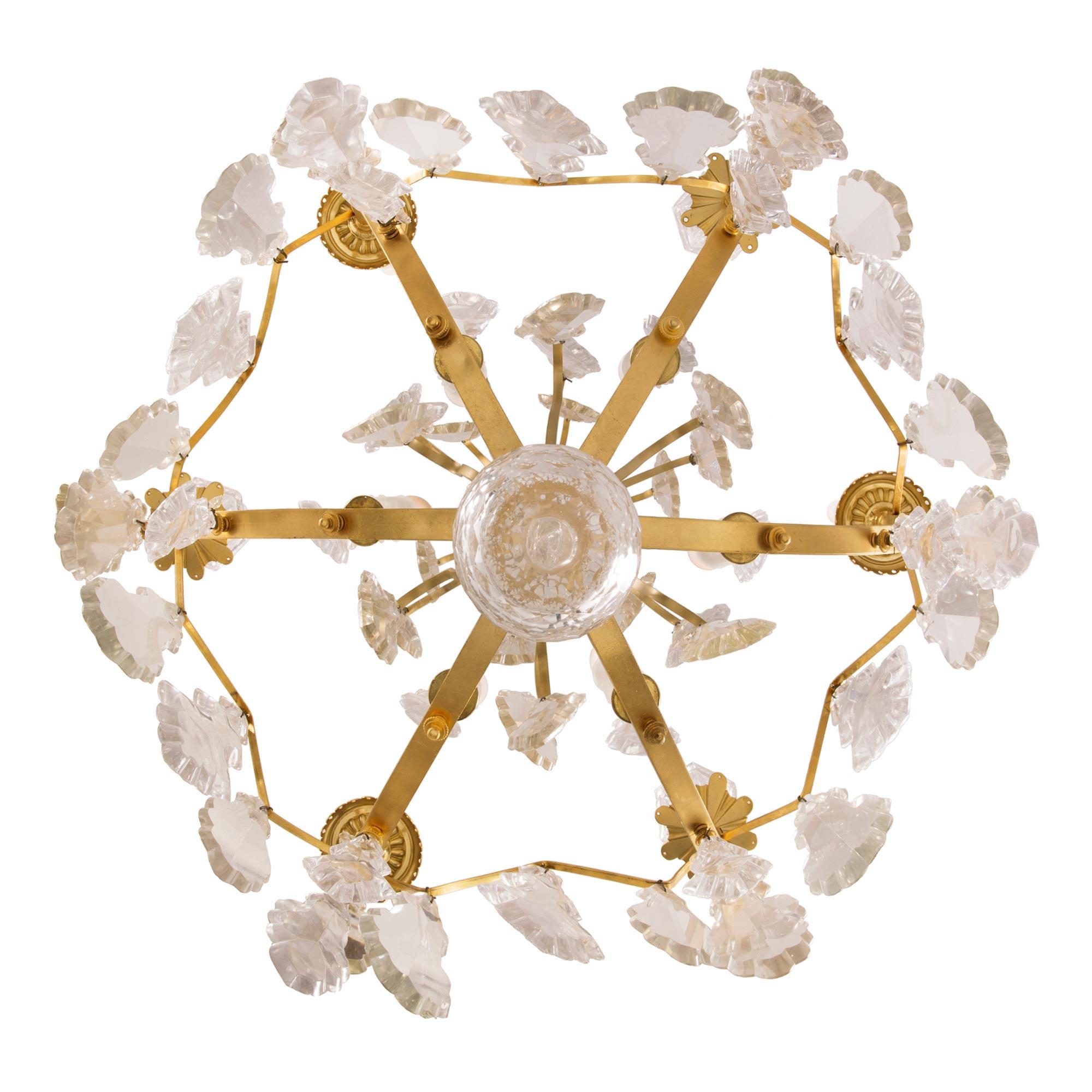 French 19th Century Louis XV St. Ormolu and Crystal Twelve-Light Chandelier For Sale 5