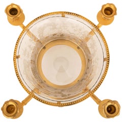French 19th Century Louis XV St. Ormolu And Etched Glass Centerpiece