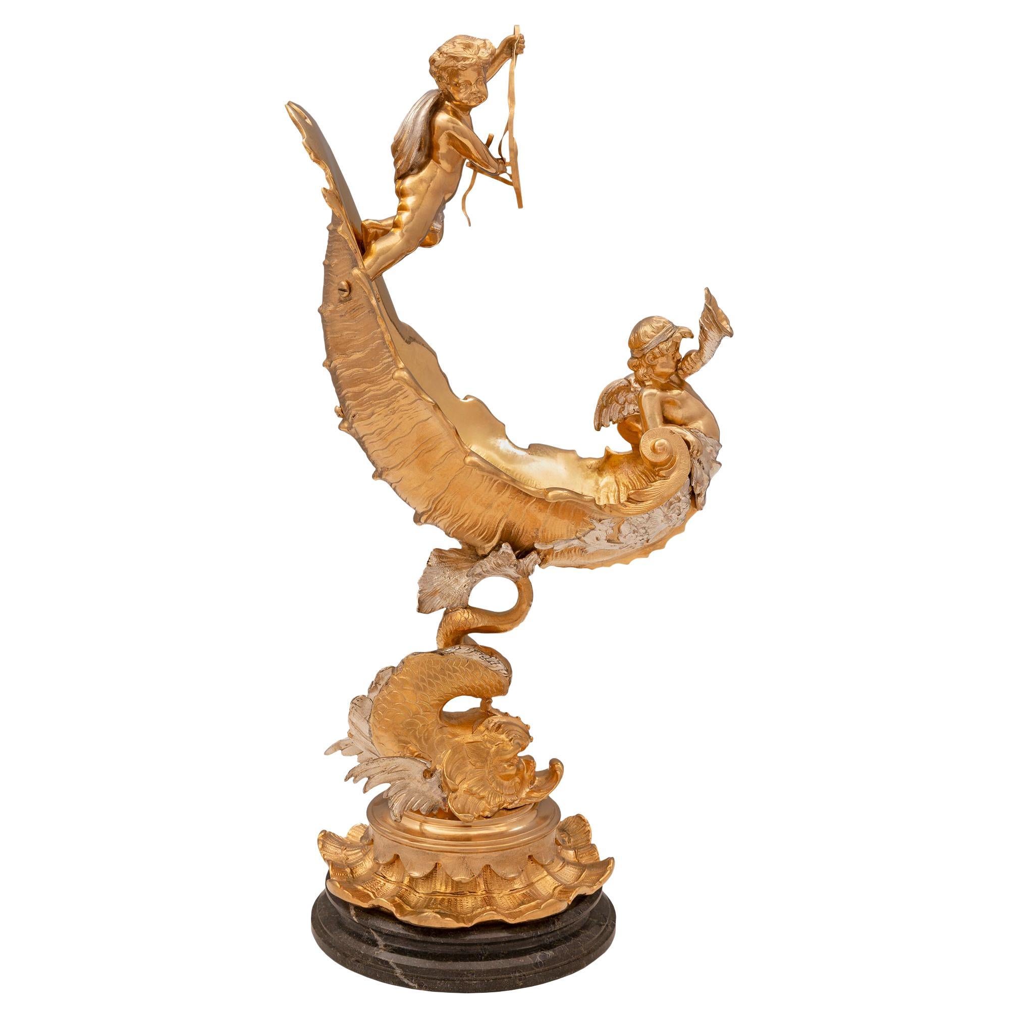 French 19th Century Louis XV St. Ormolu And Silvered Bronze Centerpiece