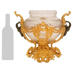 French 19th Century Louis XV St. Ormolu, Bronze and Baccarat Crystal Centerpiece