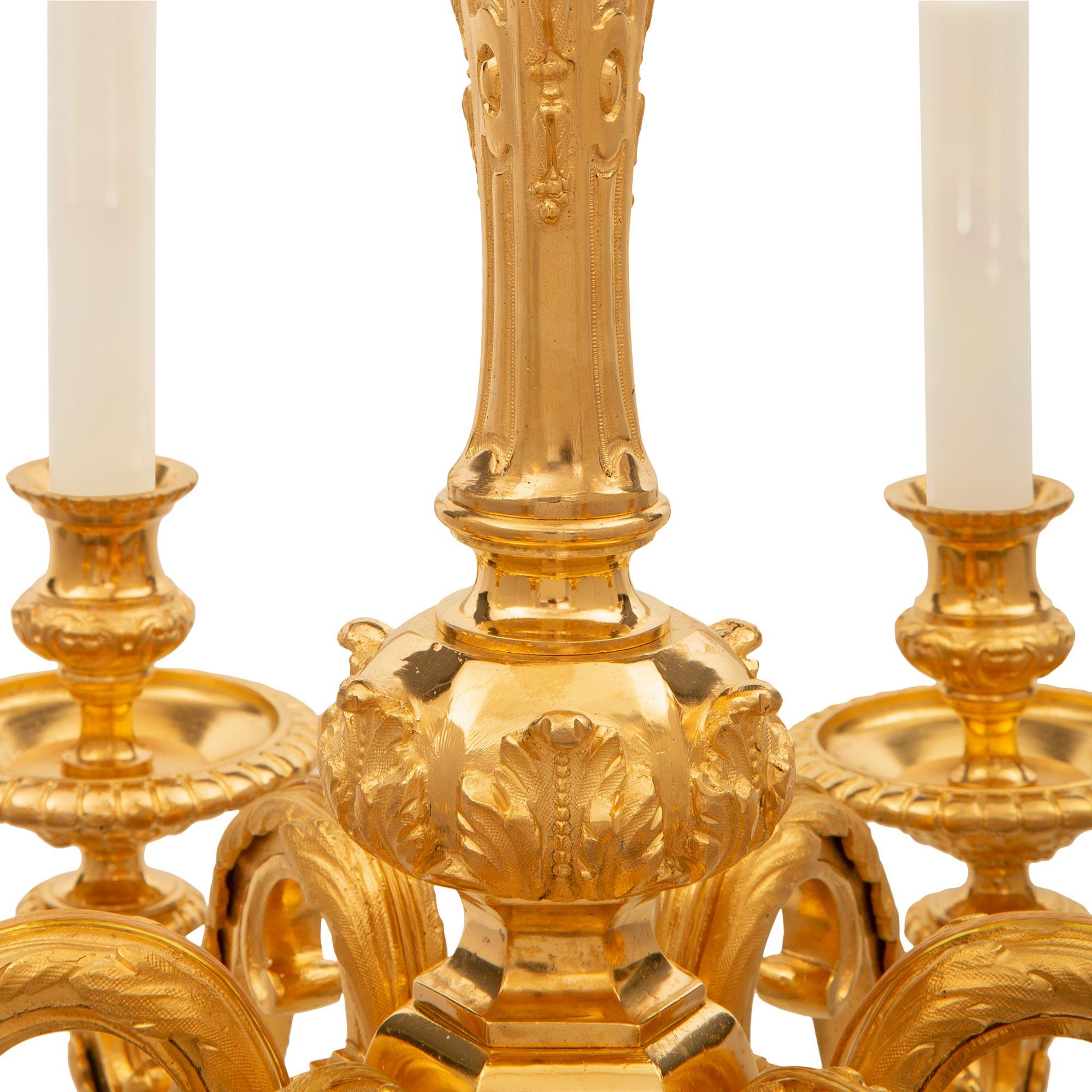 French 19th Century Louis XV St. Ormolu Chandelier Attributed To Vian For Sale 2