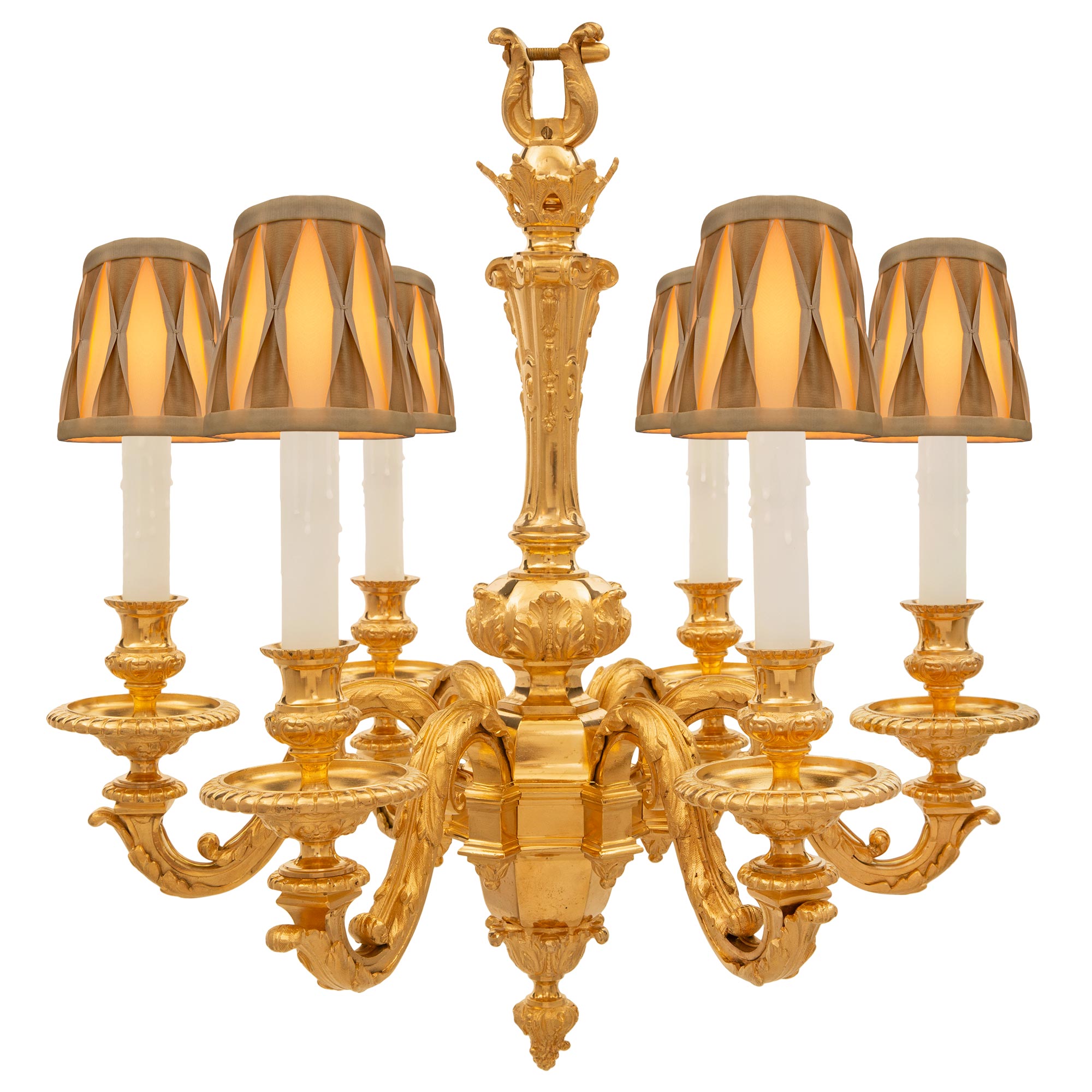 French 19th Century Louis XV St. Ormolu Chandelier Attributed To Vian