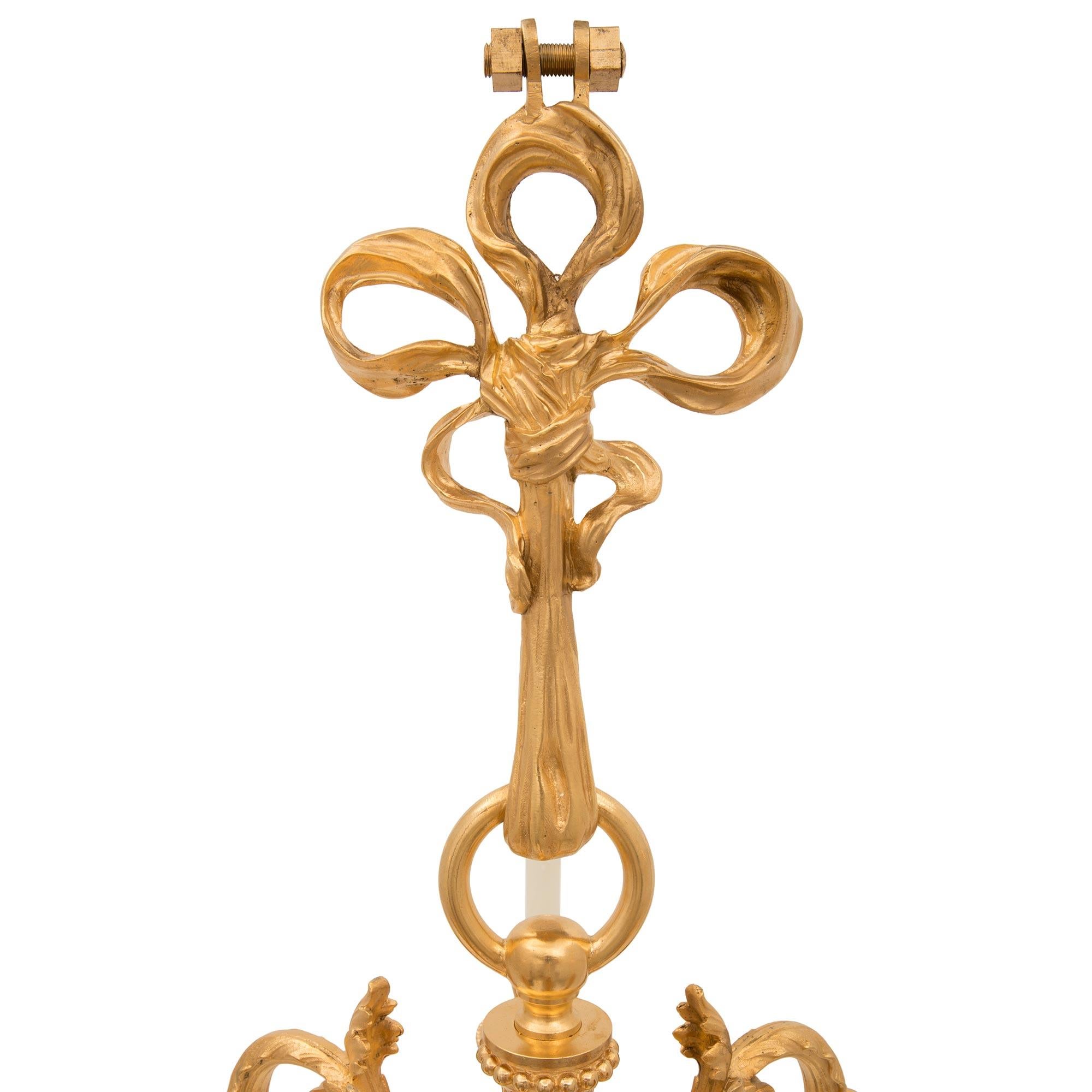 French 19th Century Louis XV St. Ormolu Chandelier In Good Condition For Sale In West Palm Beach, FL