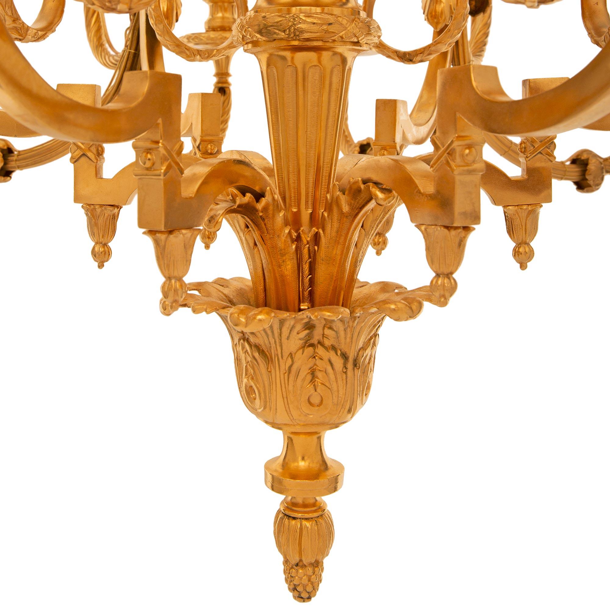 French 19th Century Louis XV St. Ormolu Chandelier For Sale 4
