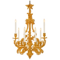 French 19th Century Louis XV St. Ormolu Chandelier Likely by Henry Vian