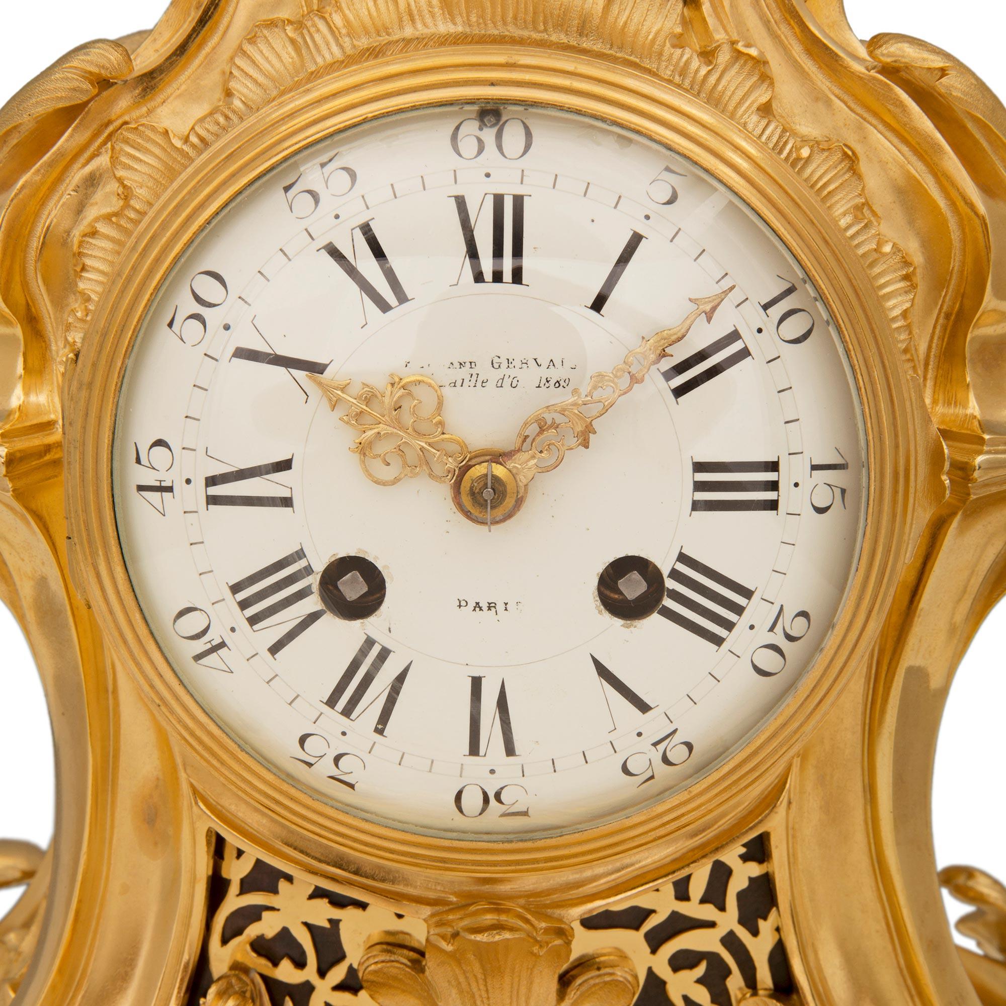 French 19th Century Louis XV St. Ormolu Clock For Sale 3