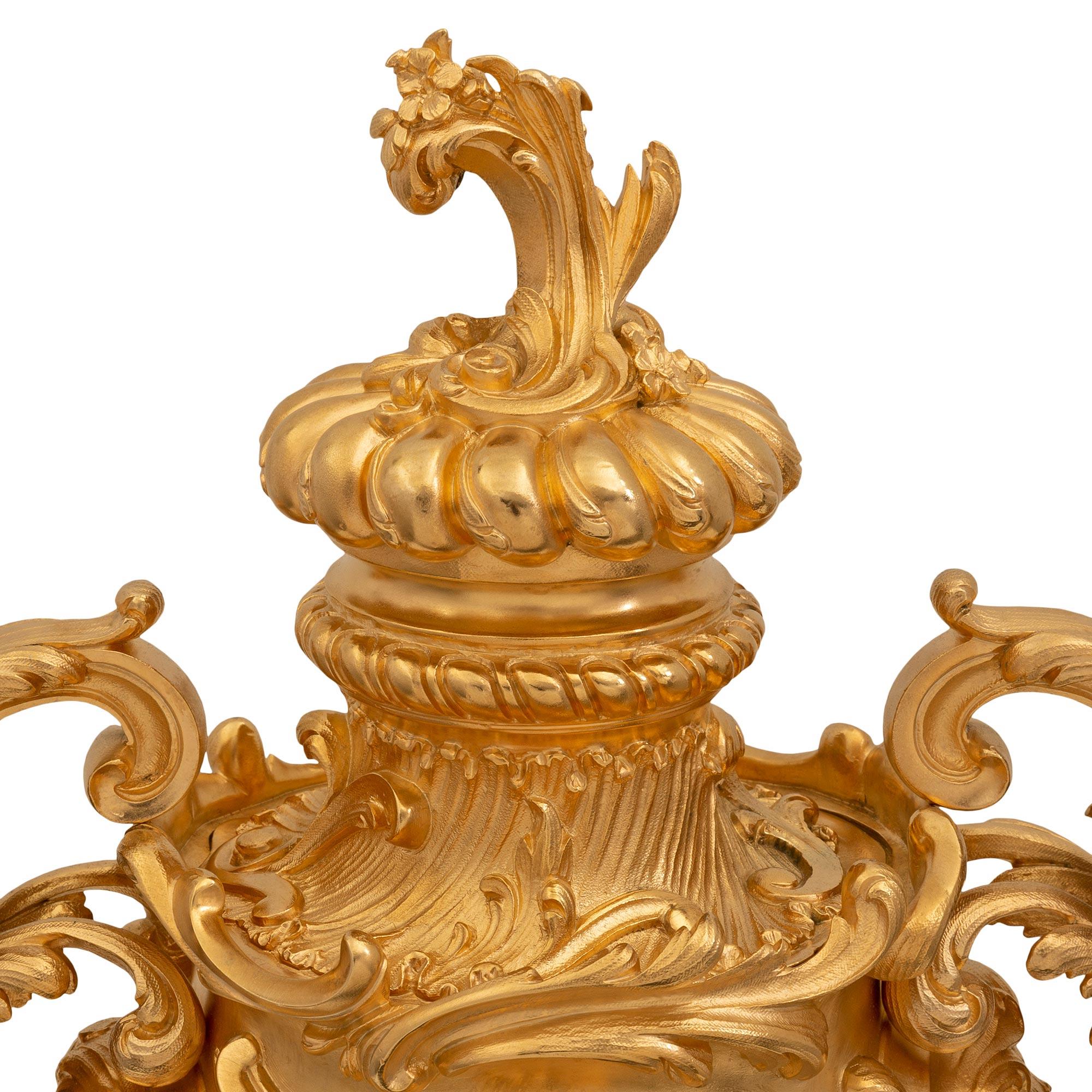 French 19th Century Louis XV St. Ormolu Lidded Urn 2