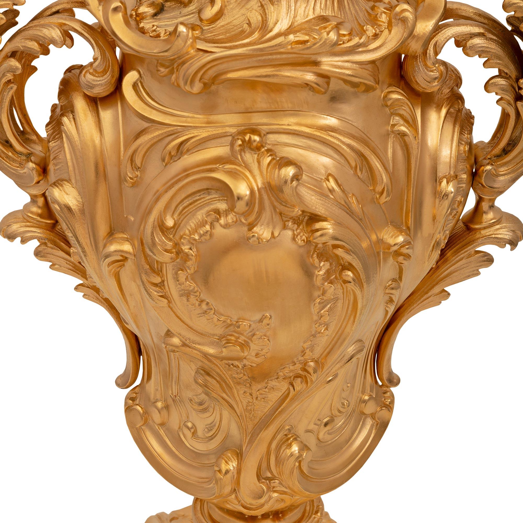 French 19th Century Louis XV St. Ormolu Lidded Urn 5