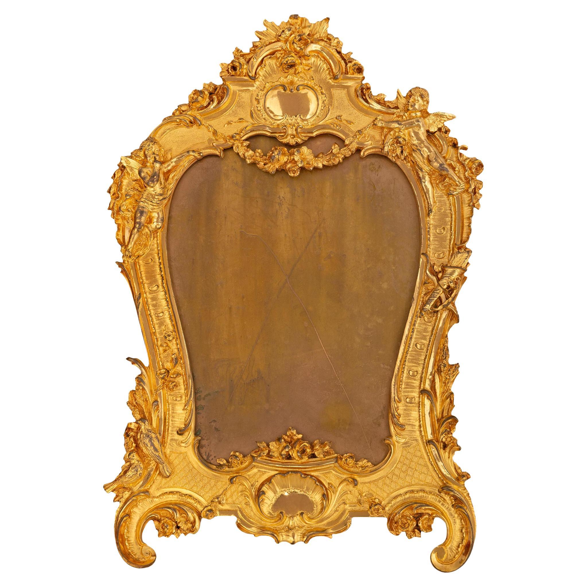 French 19th century Louis XV st. Ormolu picture frame