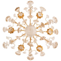 French 19th Century Louis XV St. Ormolu, Rock Crystal And Crystal Chandelier