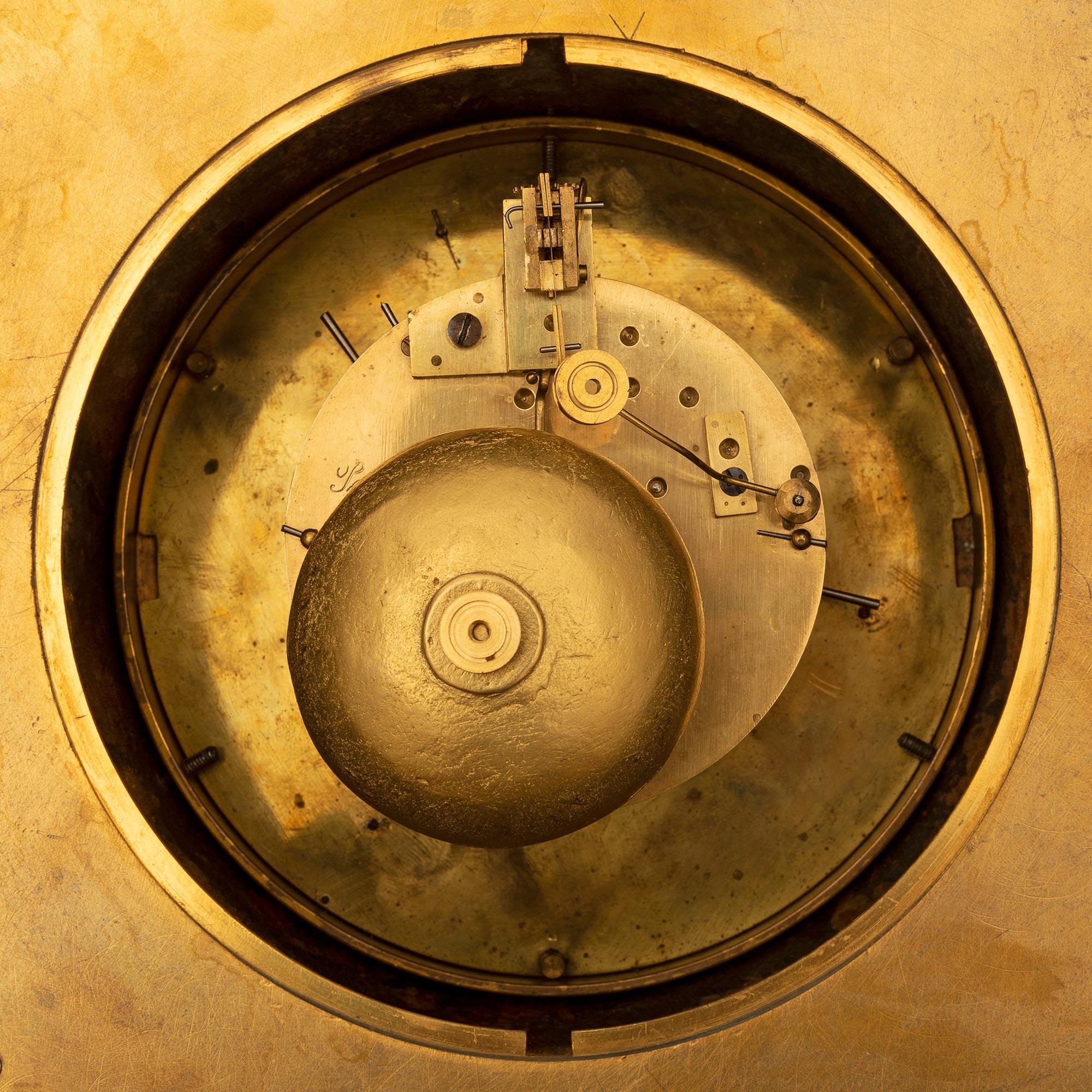Wanduhr und Barometer aus Goldbronze im Louis-XV-Stil des 19. Jahrhunderts im Angebot 4