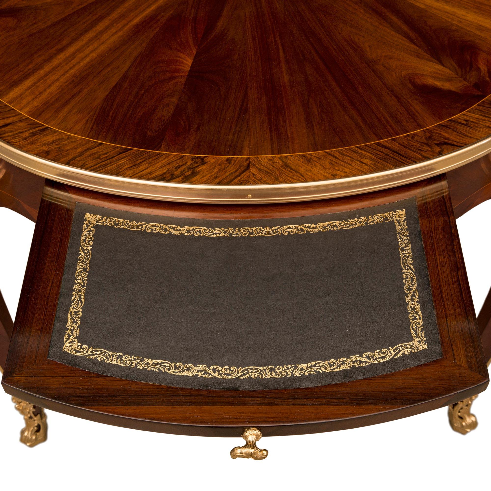 French 19th Century Louis XV St. Rosewood and Ormolu Side Table / Center Table For Sale 4