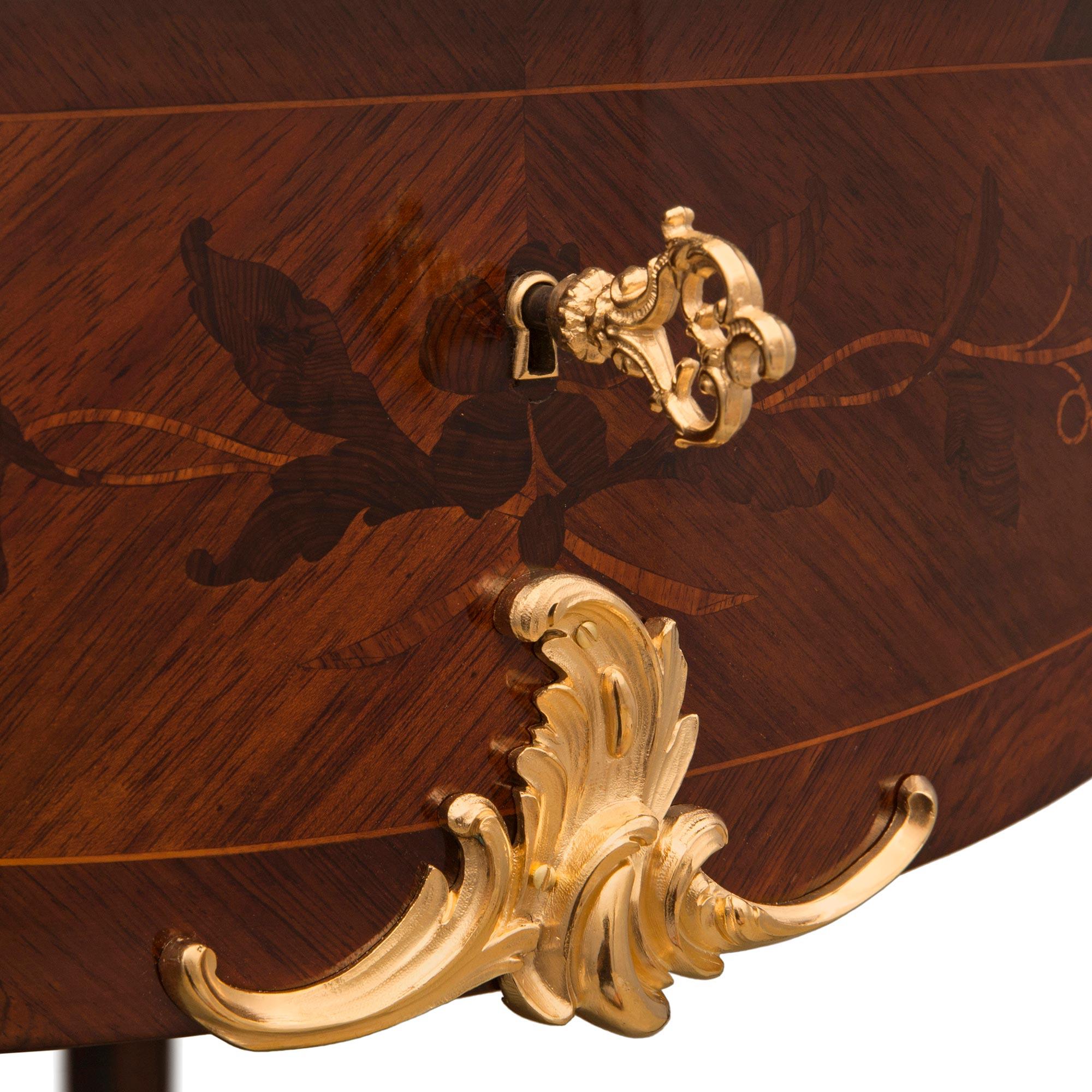 French 19th Century Louis XV St. Rosewood and Ormolu Side Table / Center Table For Sale 5