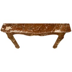 French 19th Century Louis XV St. Rosso Merlino Marble Mantel
