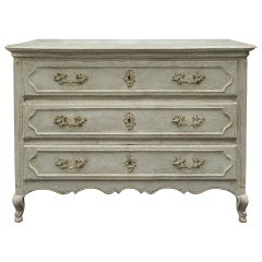 French 19th Century Louis XV Style Three-Drawer Patinated Commode