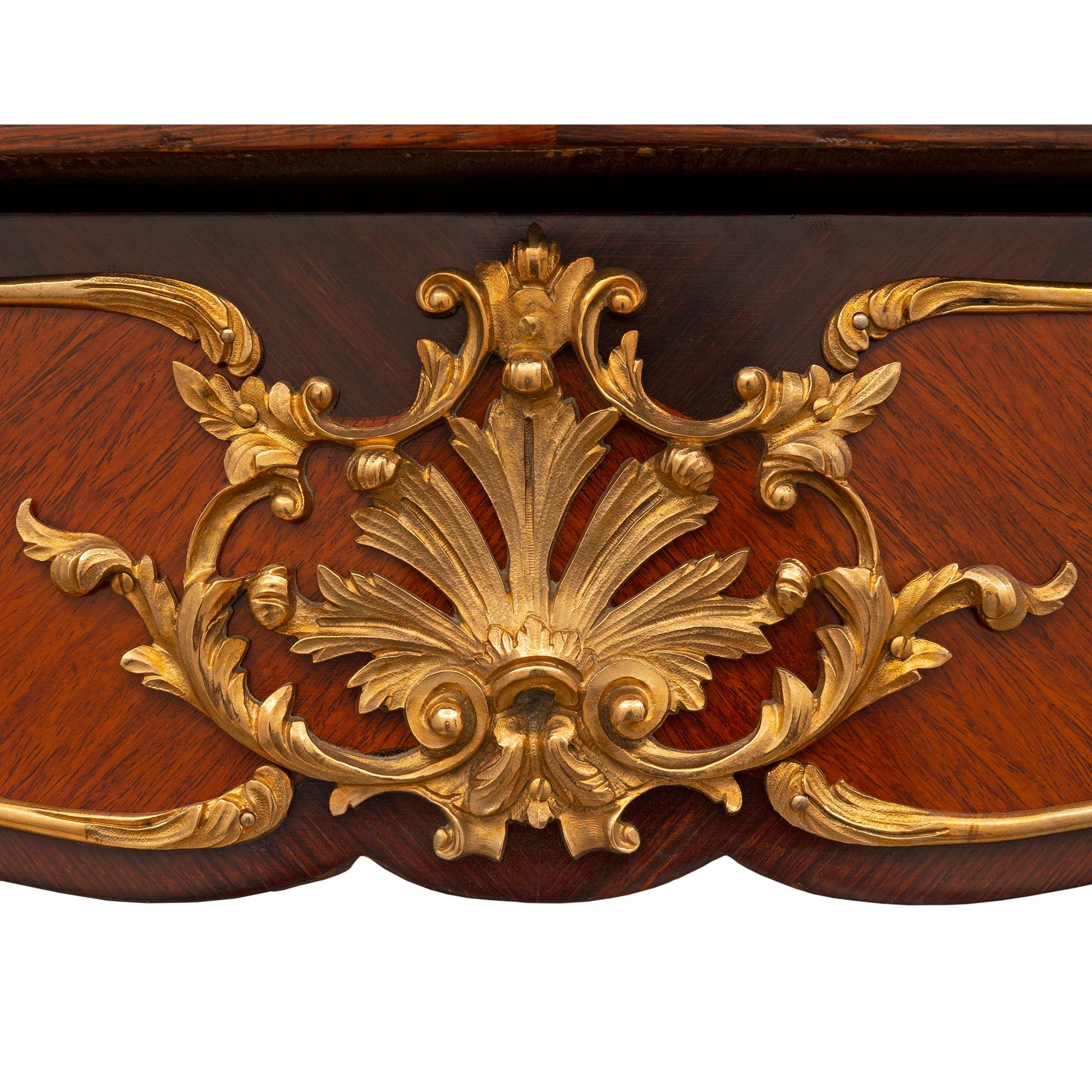 French 19th Century Louis XV St. Tulipwood and Kingwood Desk 4