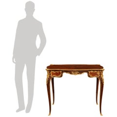 French 19th century Louis XV st. Tulipwood, Kingwood and Ormolu desk