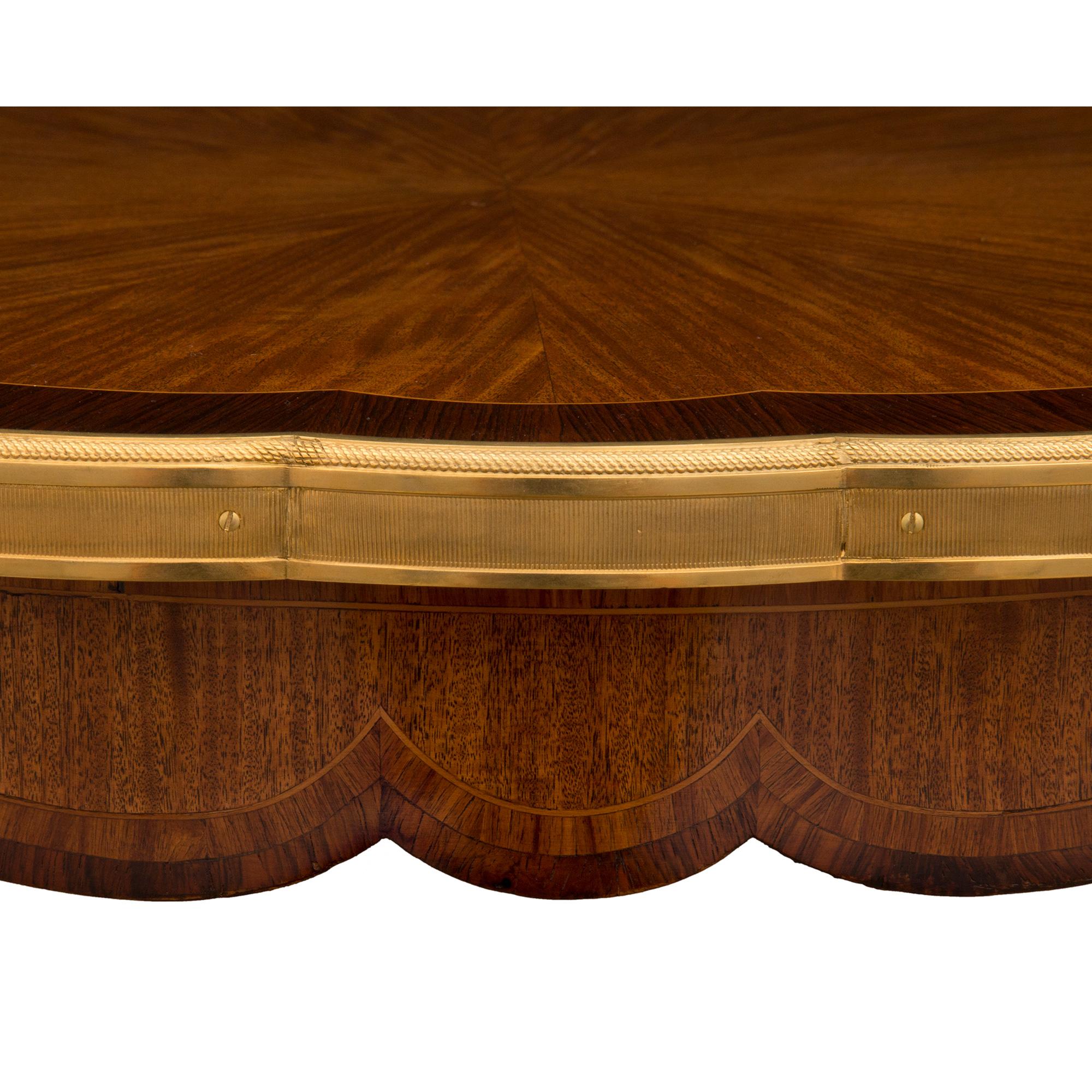 French 19th Century Louis XV St. Tulipwood, Kingwood and Ormolu Table For Sale 2
