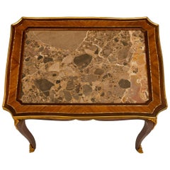 French 19th Century Louis XV St. Tulipwood, Mahogany and Ormolu Coffee Table
