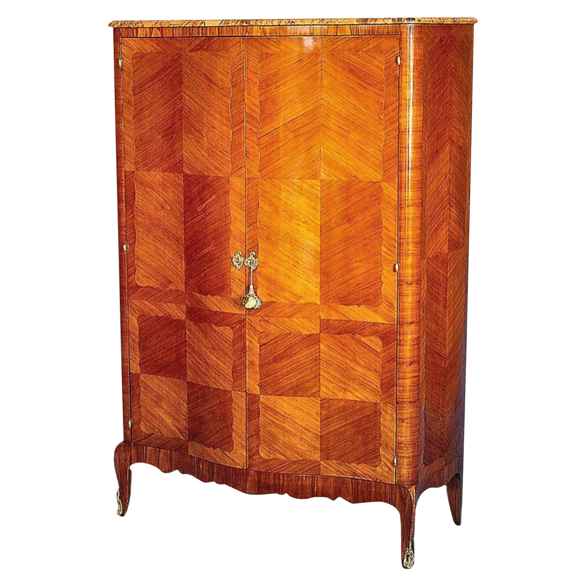 Louis XV French Mirrored Triple Door Armoire For Sale at 1stDibs