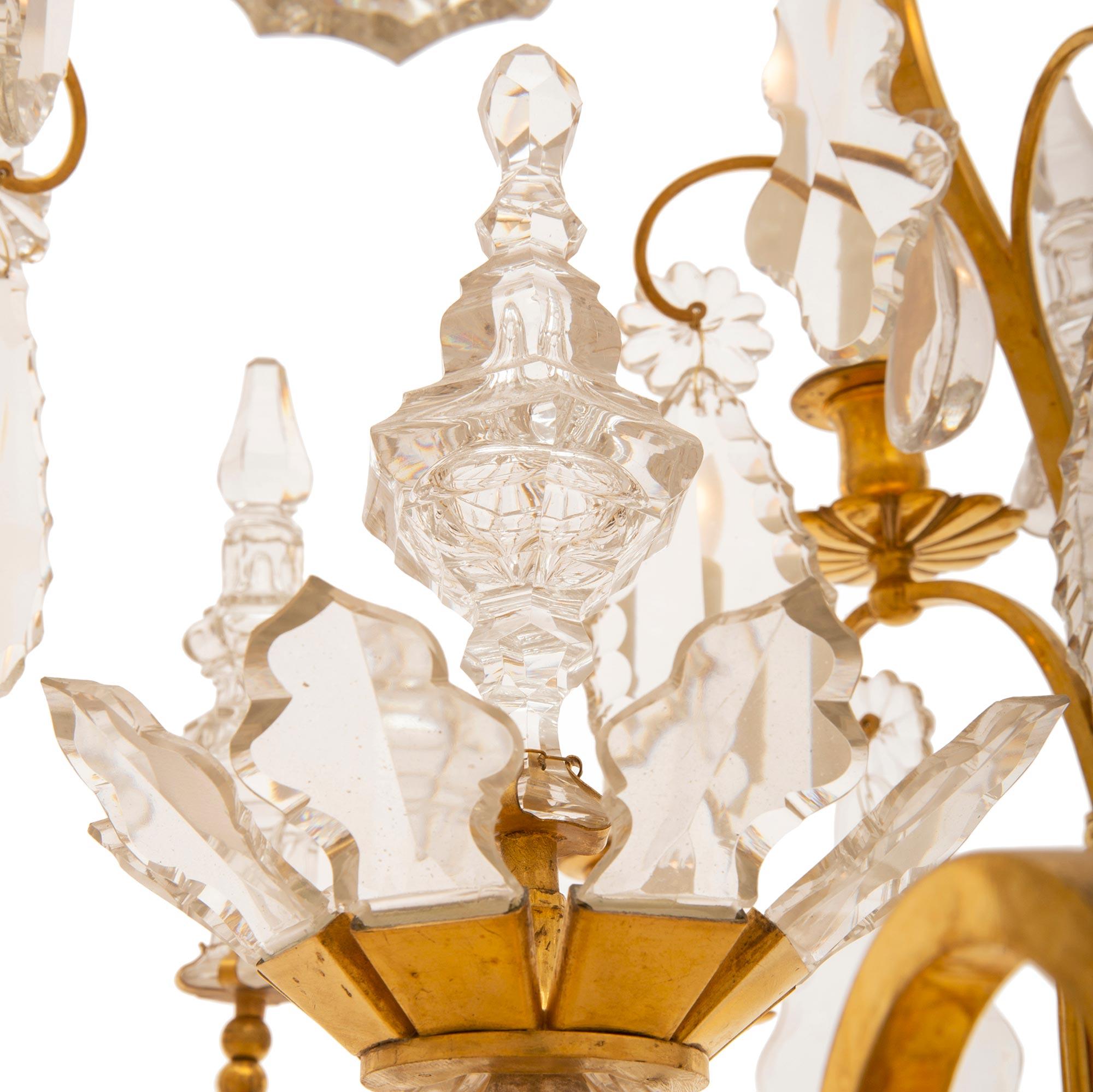 French 19th Century Louis XV Style 12-Light Baccarat Crystal Chandelier For Sale 1