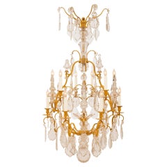 Antique French 19th Century Louis XV Style 12-Light Baccarat Crystal Chandelier