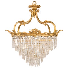 French 19th Century Louis XV Style Baccarat Crystal and Ormolu Chandelier