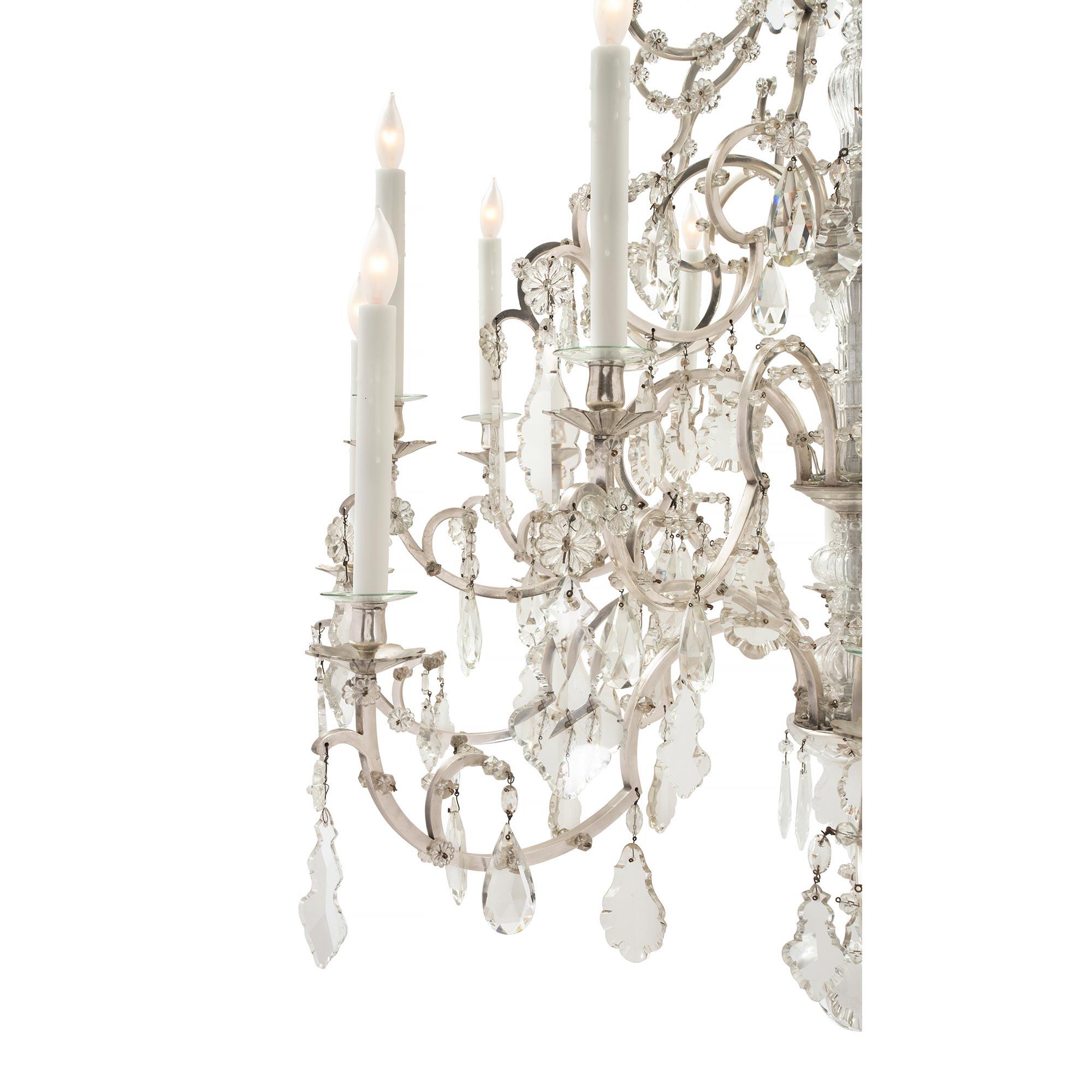 French 19th Century Louis XV Style Baccarat, attributed, Crystal Chandelier 1