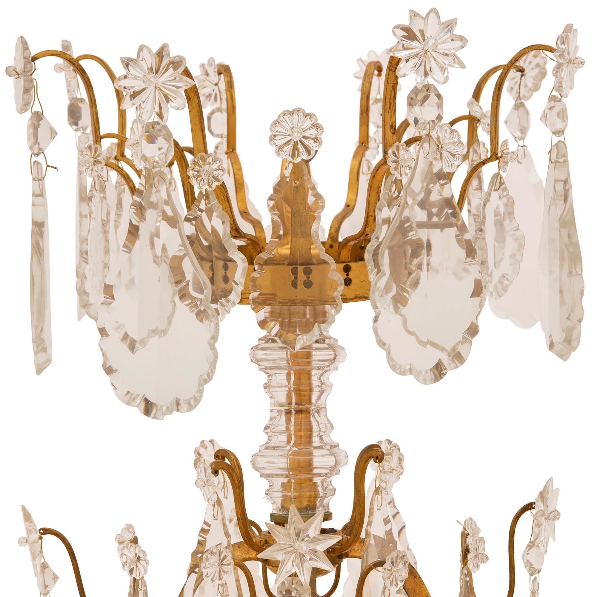 French 19th Century Louis XV Style Baccarat Crystal Chandelier In Good Condition For Sale In West Palm Beach, FL