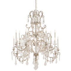 French 19th Century Louis XV Style Baccarat, attributed, Crystal Chandelier