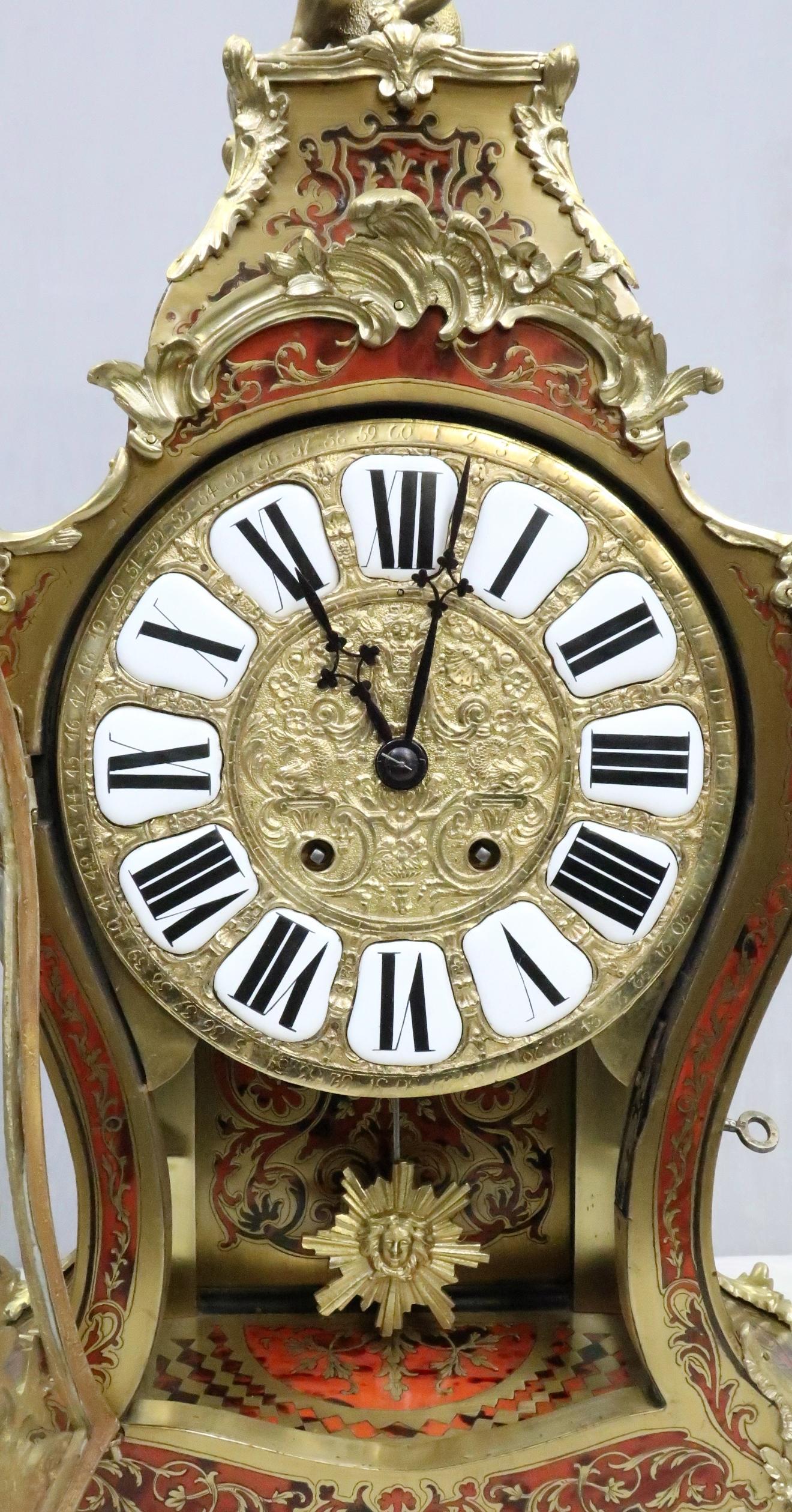 French 19th Century Louis XV Style Boulle Bracket Clock In Good Condition For Sale In Macclesfield, GB