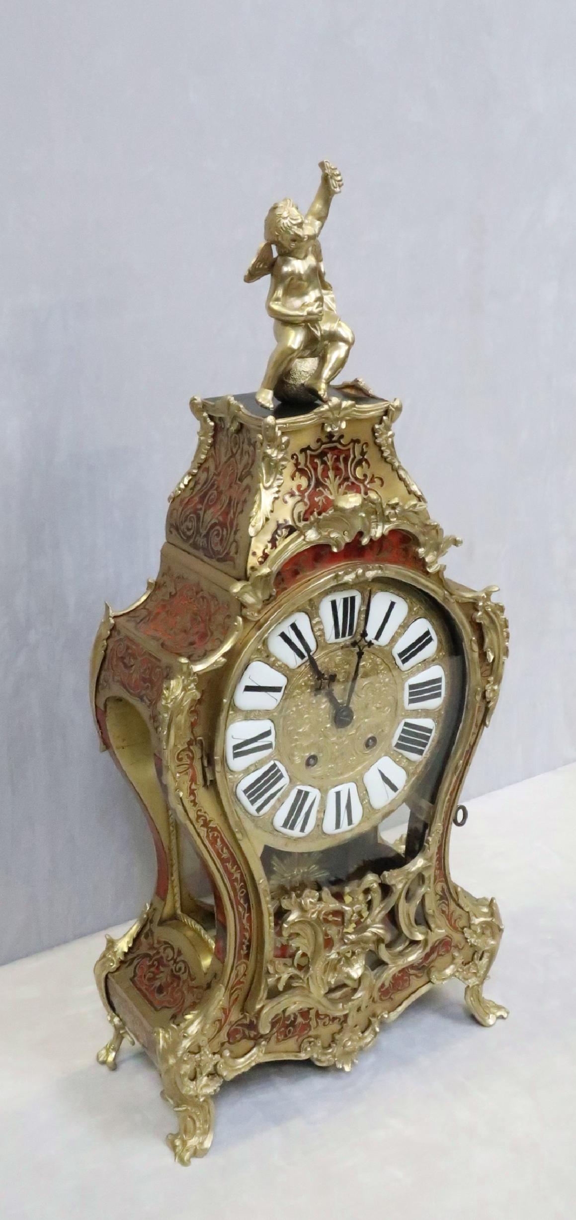 French 19th Century Louis XV Style Boulle Bracket Clock For Sale 2