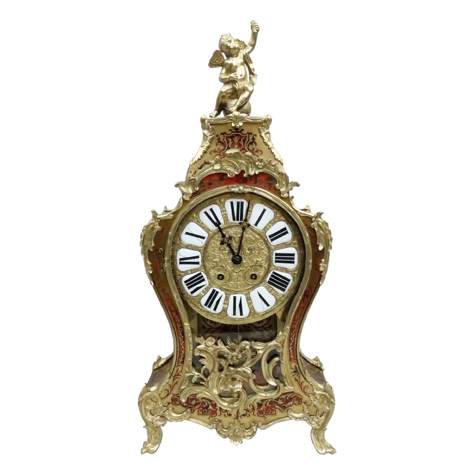 French 19th Century Louis XV Style Boulle Bracket Clock For Sale
