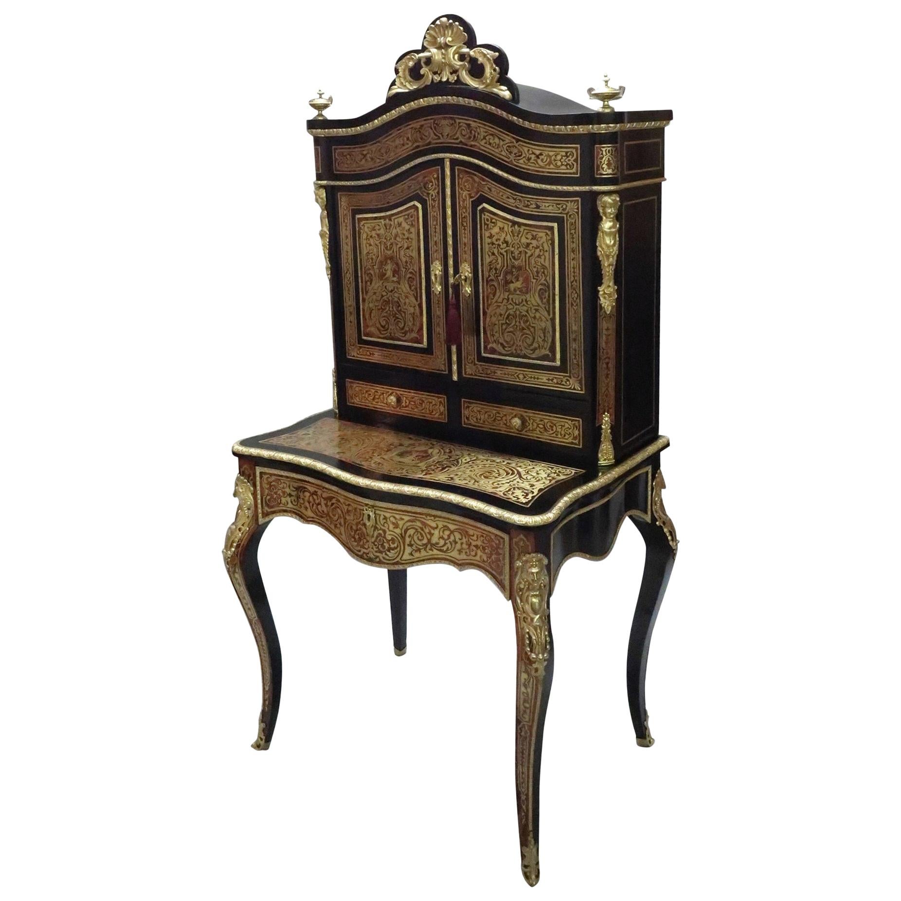 French 19th Century Louis XV Style Boulle Dressing Table For Sale