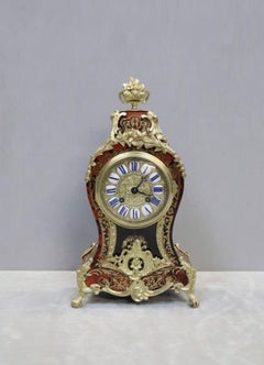 French 19th Century Louis XV Style Boulle Mantel Clock by Japy Freres