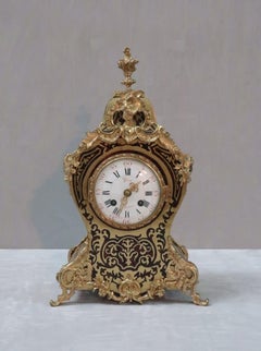 French 19th Century Louis XV Style Boulle Mantel Clock by Samuel Marti