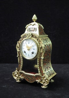 French 19th Century Louis XV Style Boulle Mantel Clock