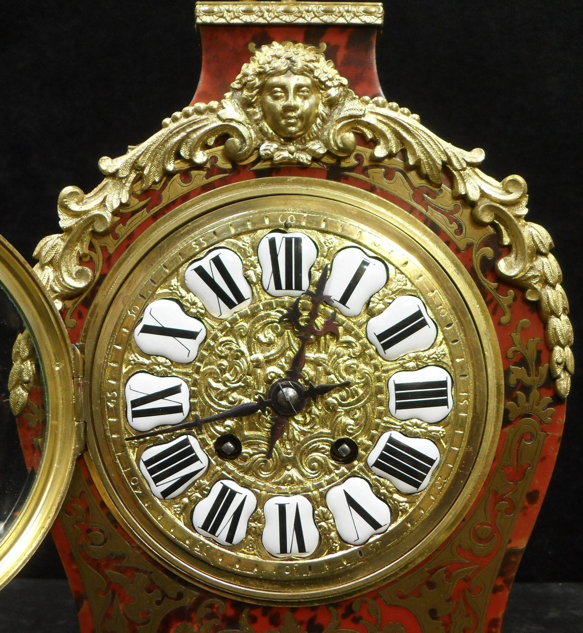 French 19th Century Louis XV Style Boulle Mantel Clock (Louis XV.)