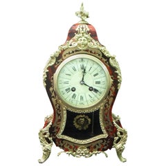 French 19th Century Louis XV Style Boulle Mantel Clock